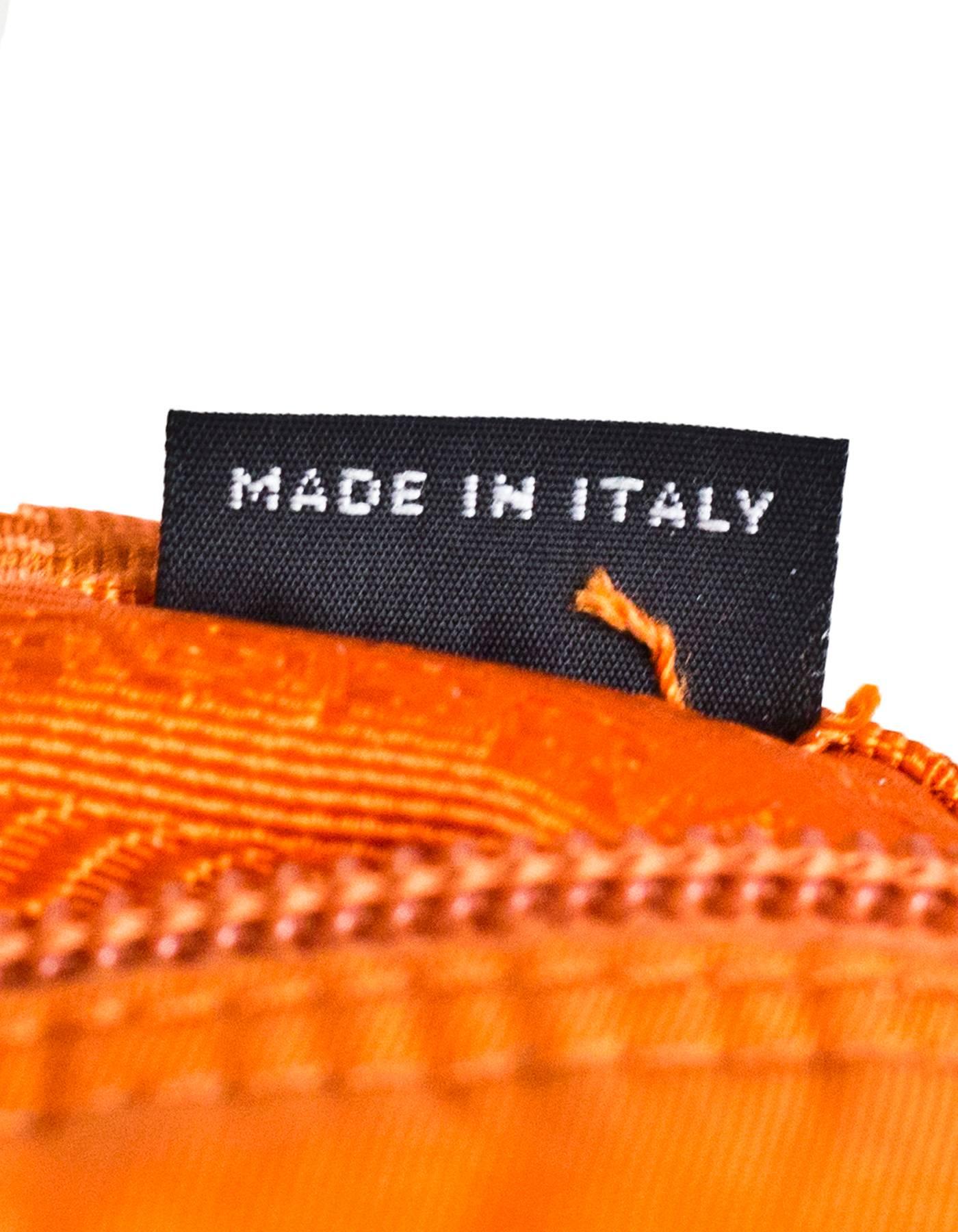 Prada Orange Tessuto Nylon Messenger Crossbody Bag 2