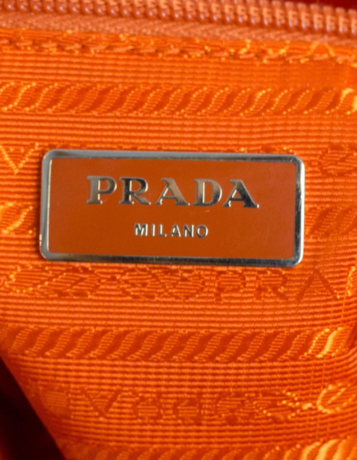 Prada Orange Tessuto Nylon Messenger Crossbody Bag 1