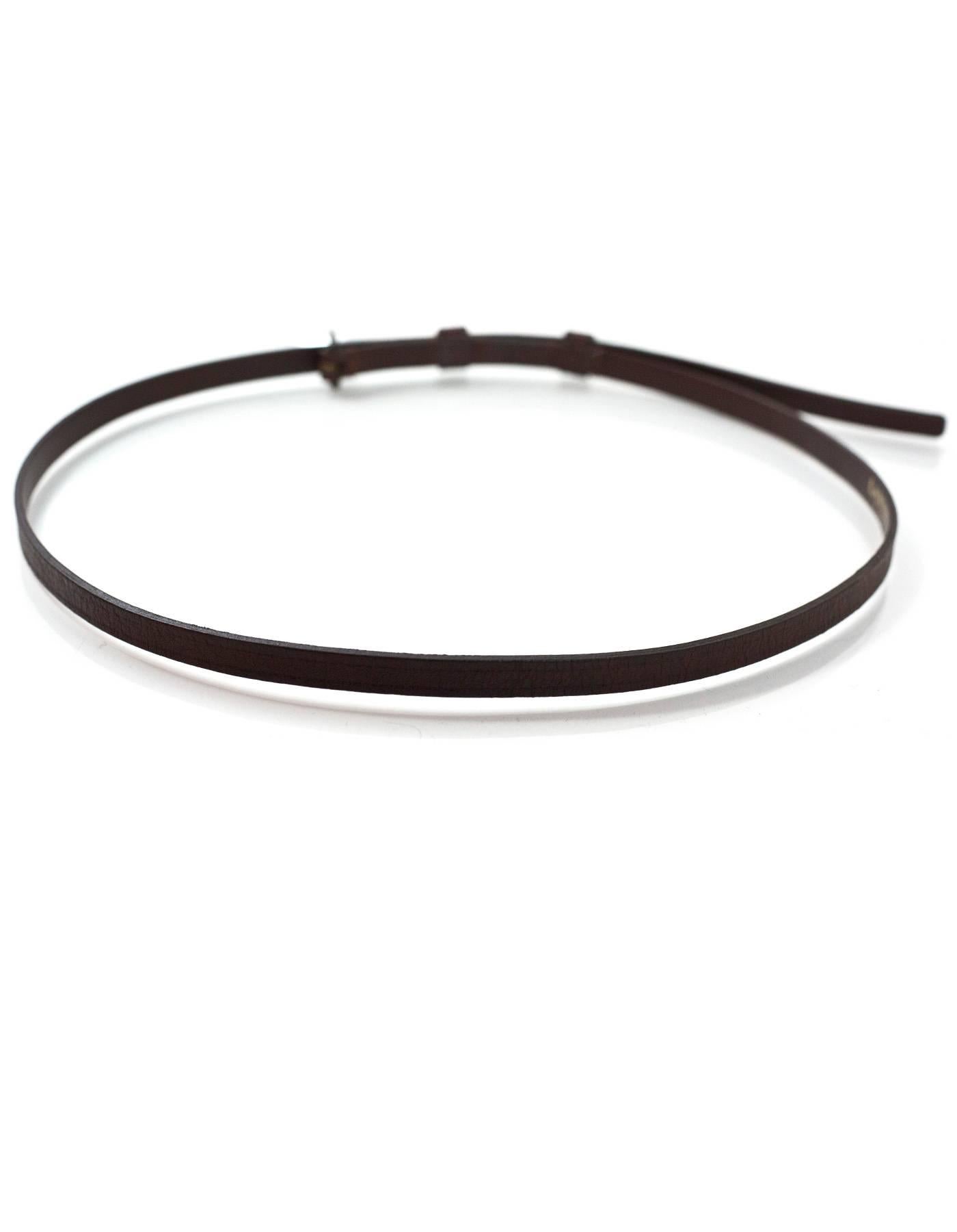 Black Lanvin Brown Leather Skinny Belt