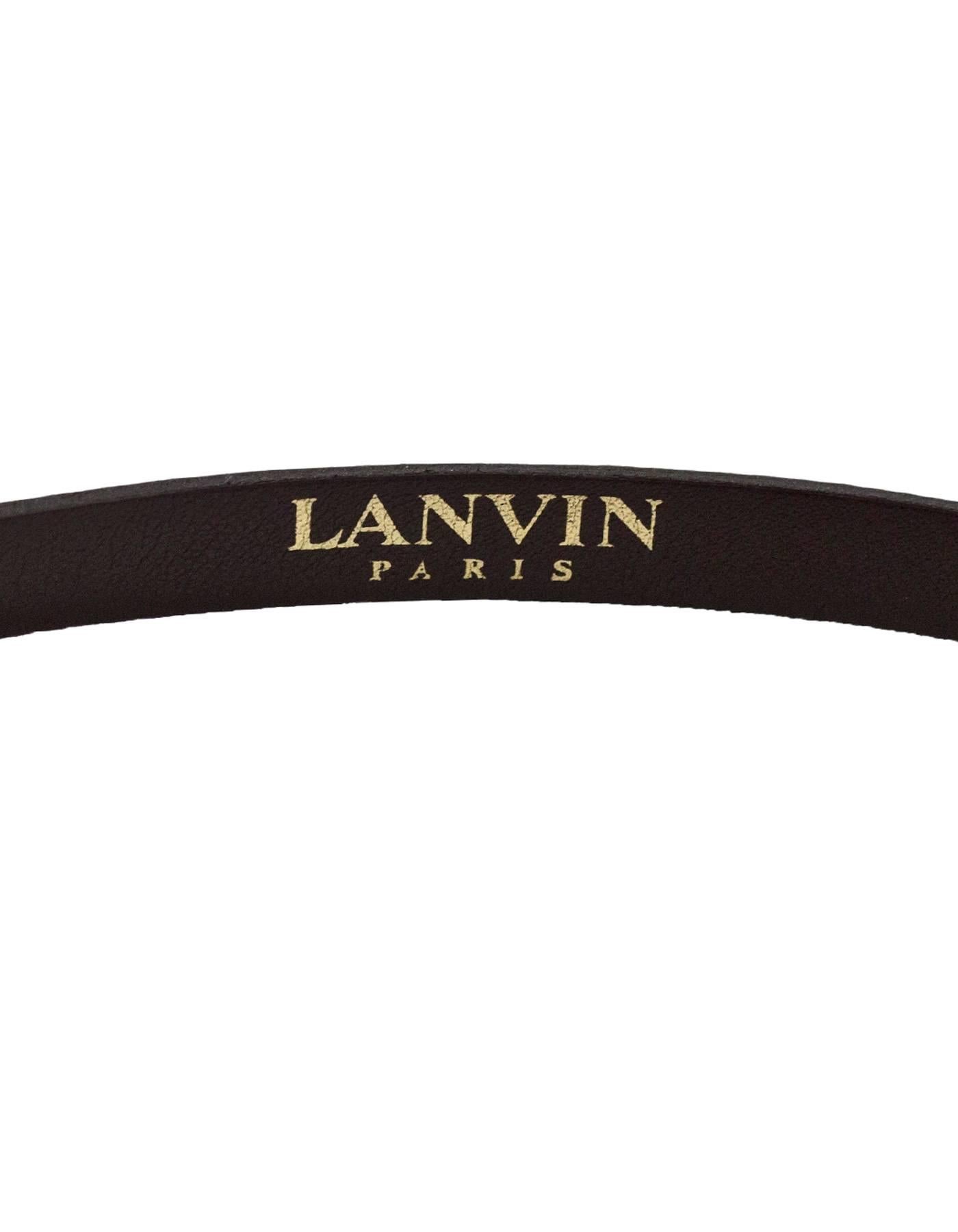 Women's Lanvin Brown Leather Skinny Belt