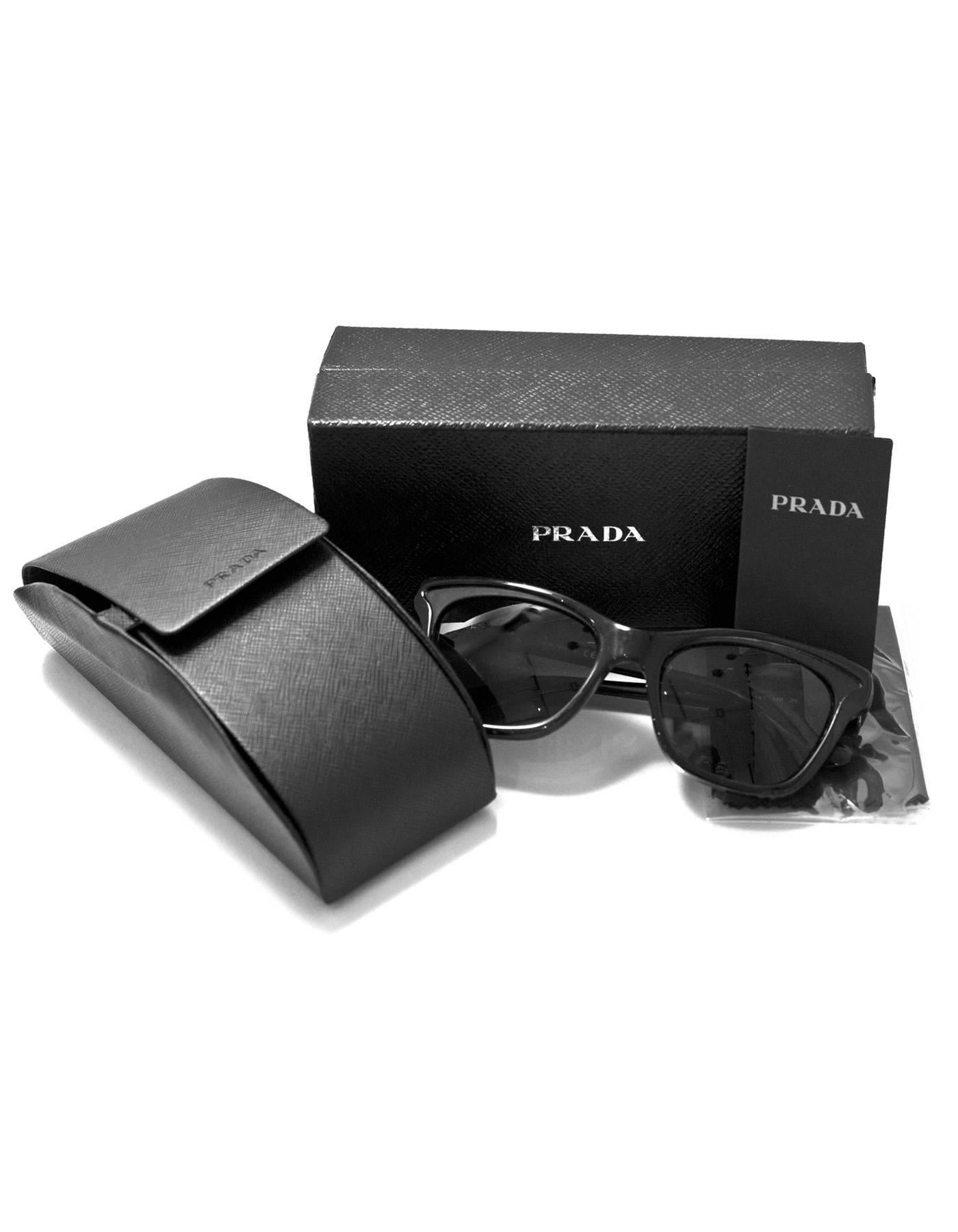 Prada Black Resin Sunglasses with Box and Case 4