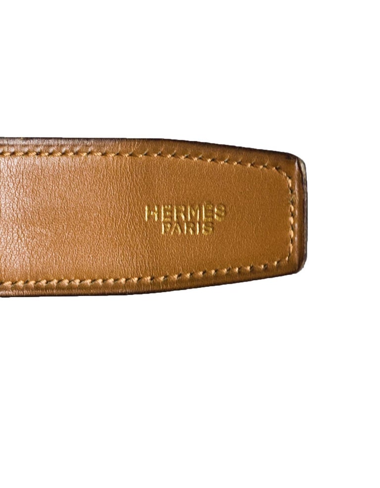 Hermes Brown Vintage Crocodile Kelly Belt with Box For Sale at 1stdibs