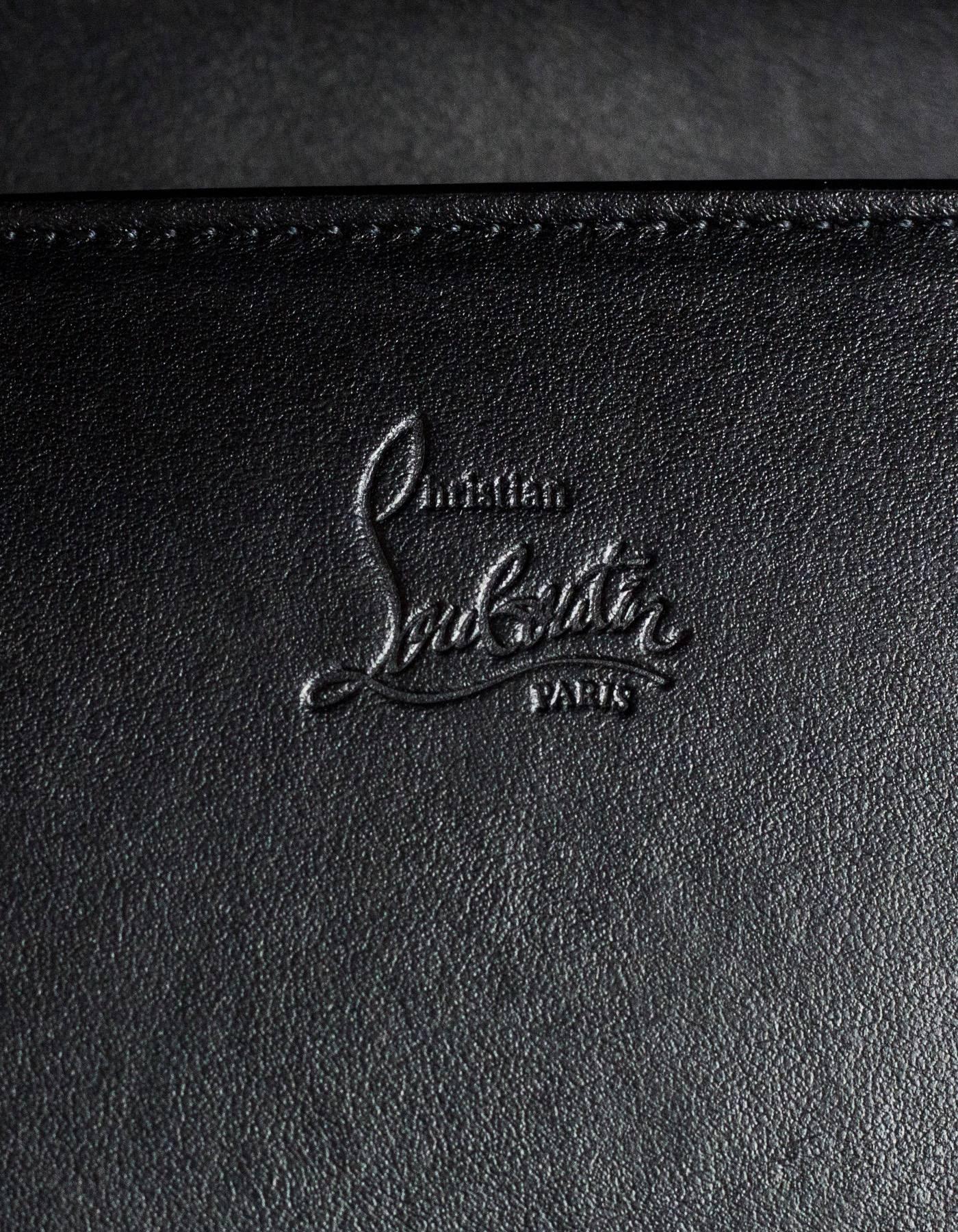 Christian Louboutin Black Leather Paloma Studded Spike Clutch/Crossbody Bag 3