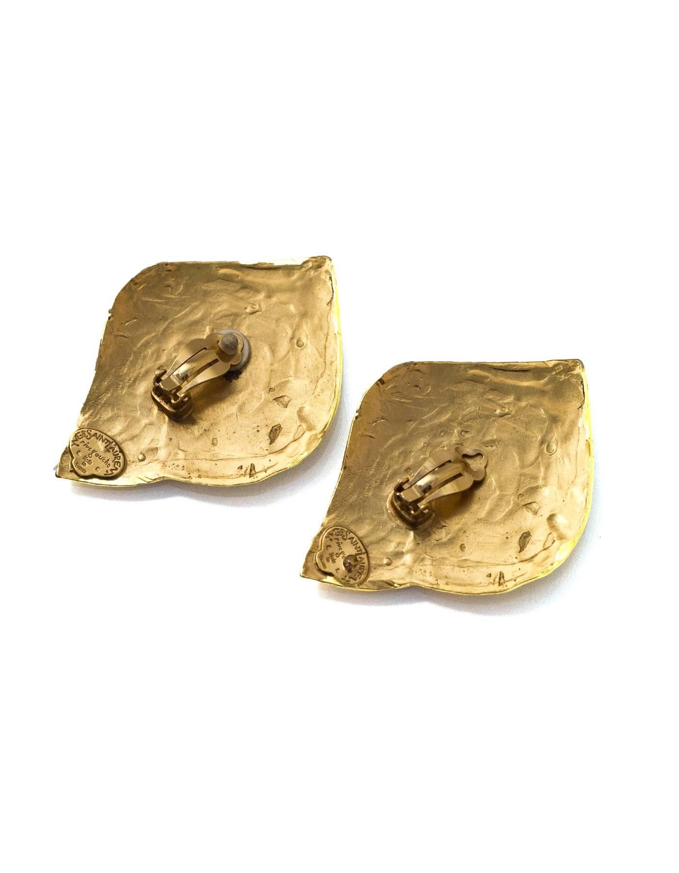 Yves Saint Laurent Vintage Goldtone Rive Gauche Spiral Clip-On Earrings In Excellent Condition In New York, NY