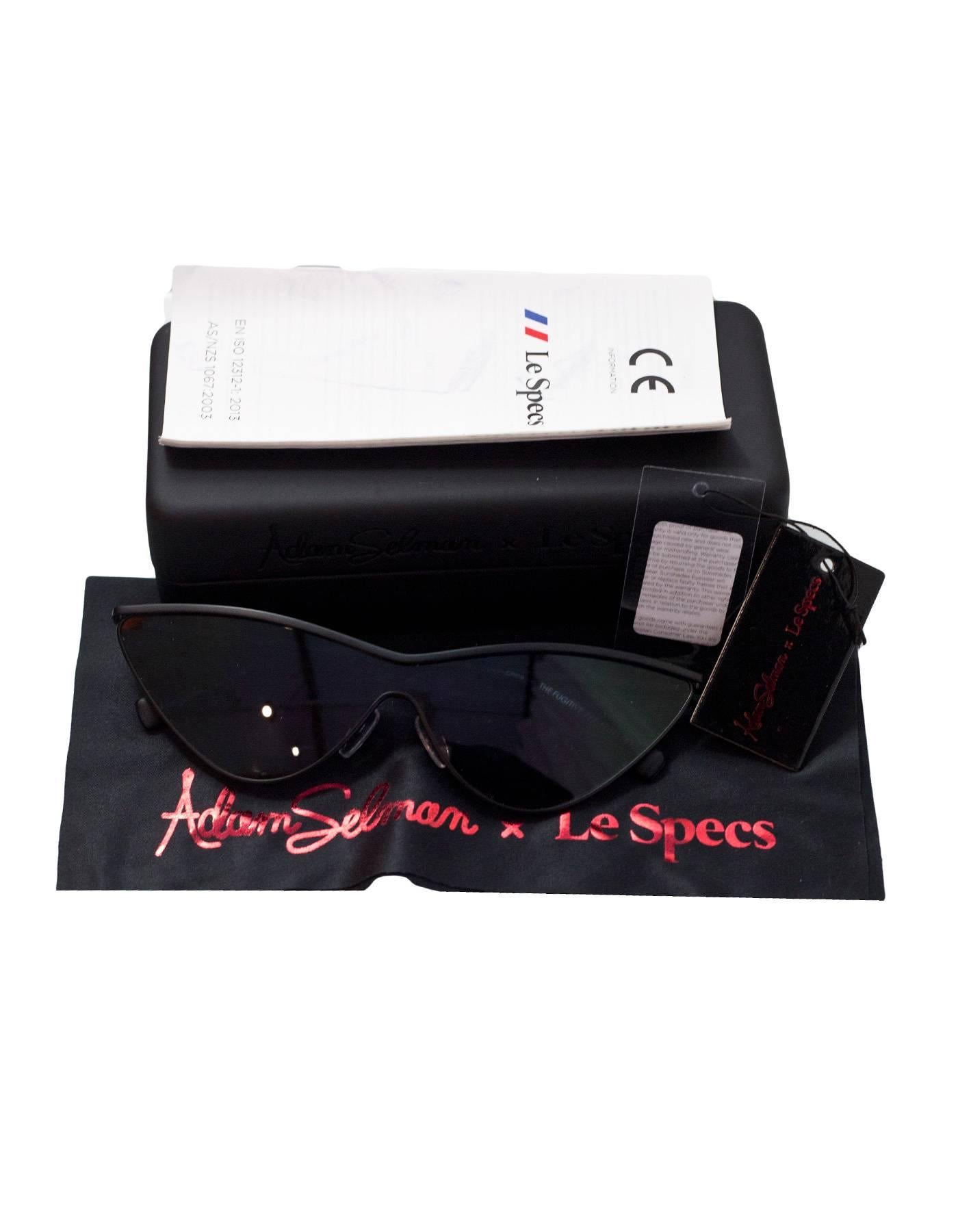 Adam Selman x Le Specs Black The Fugitive Cat-Eye Sunglasses with Case 2