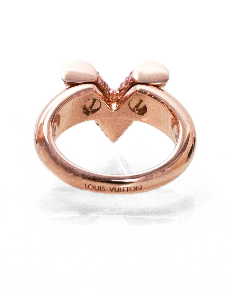 Louis Vuitton Gold Tone Crystal Heart LV and V Ring L at 1stDibs  louis  vuitton heart ring, louis vuitton ring v, lv crystals ring