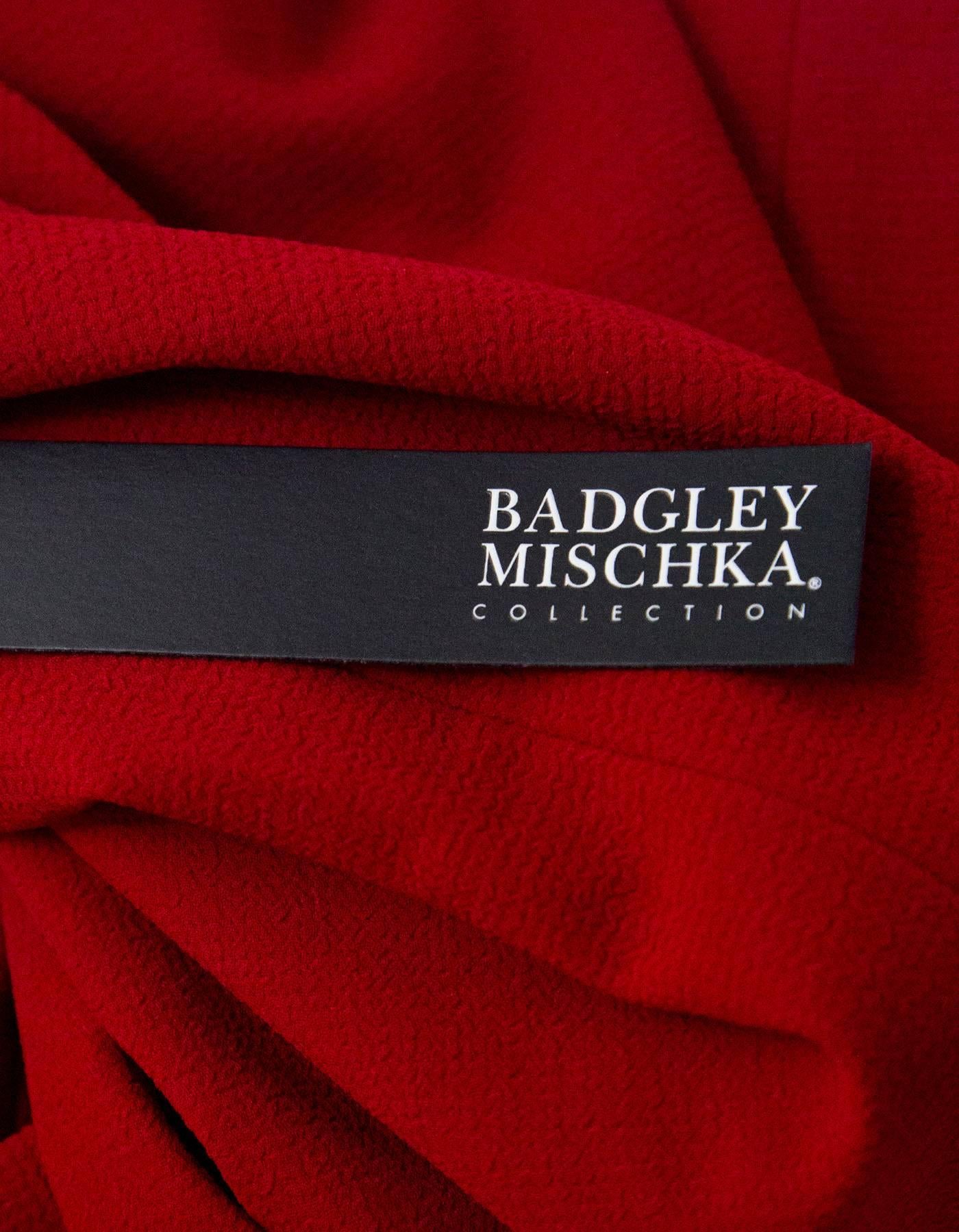 Badgley Mischka Red Sheath Dress Sz 4 NWT In Excellent Condition In New York, NY