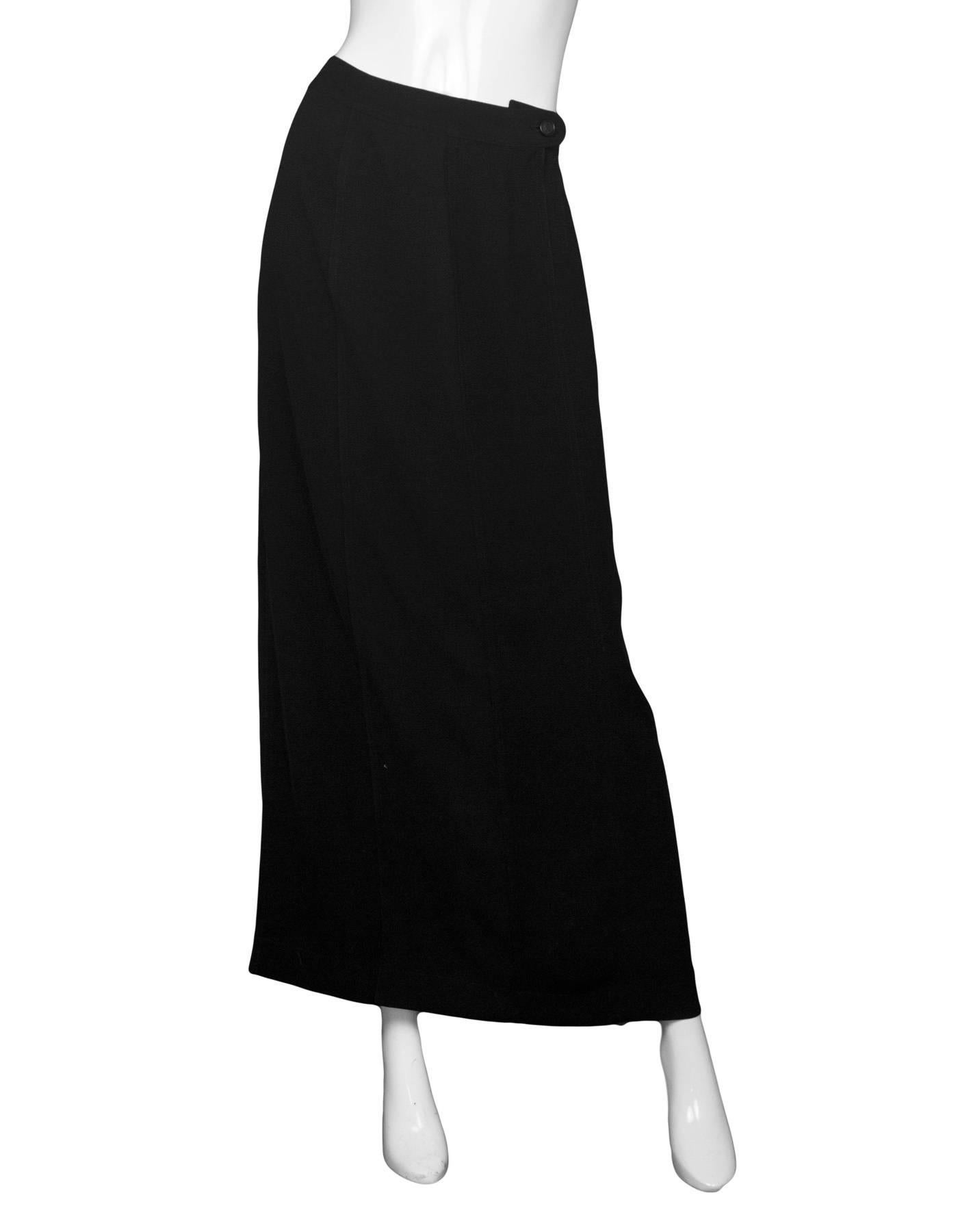 Chanel Black Maxi Skirt Sz FR 44 In Excellent Condition In New York, NY