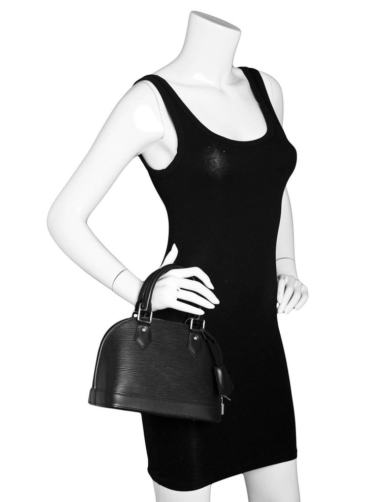 Louis Vuitton Black Noir Epi Leather Alma BB Crossbody Bag For Sale at 1stdibs