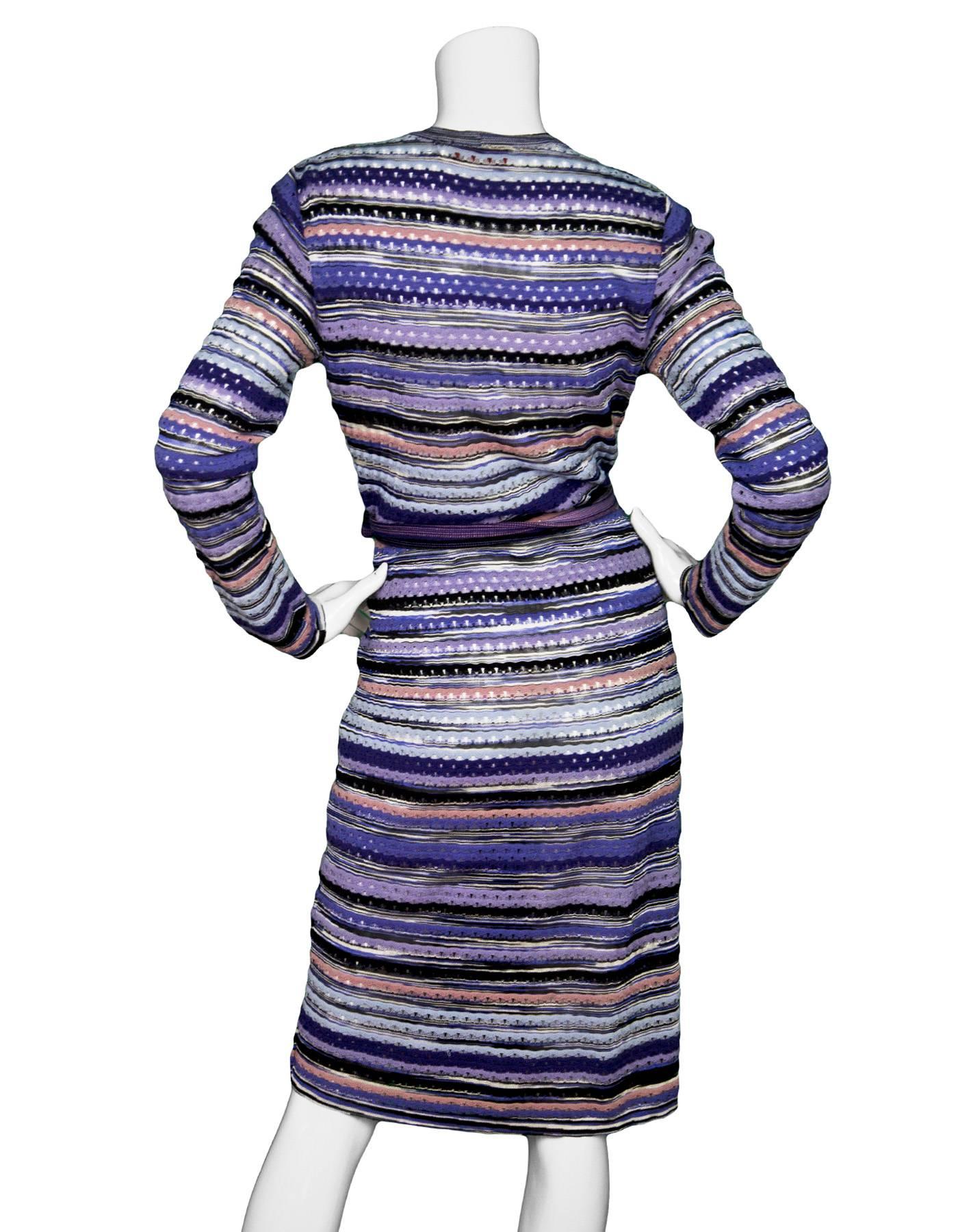 Gray Missoni Purple Wrap Dress Sz IT46