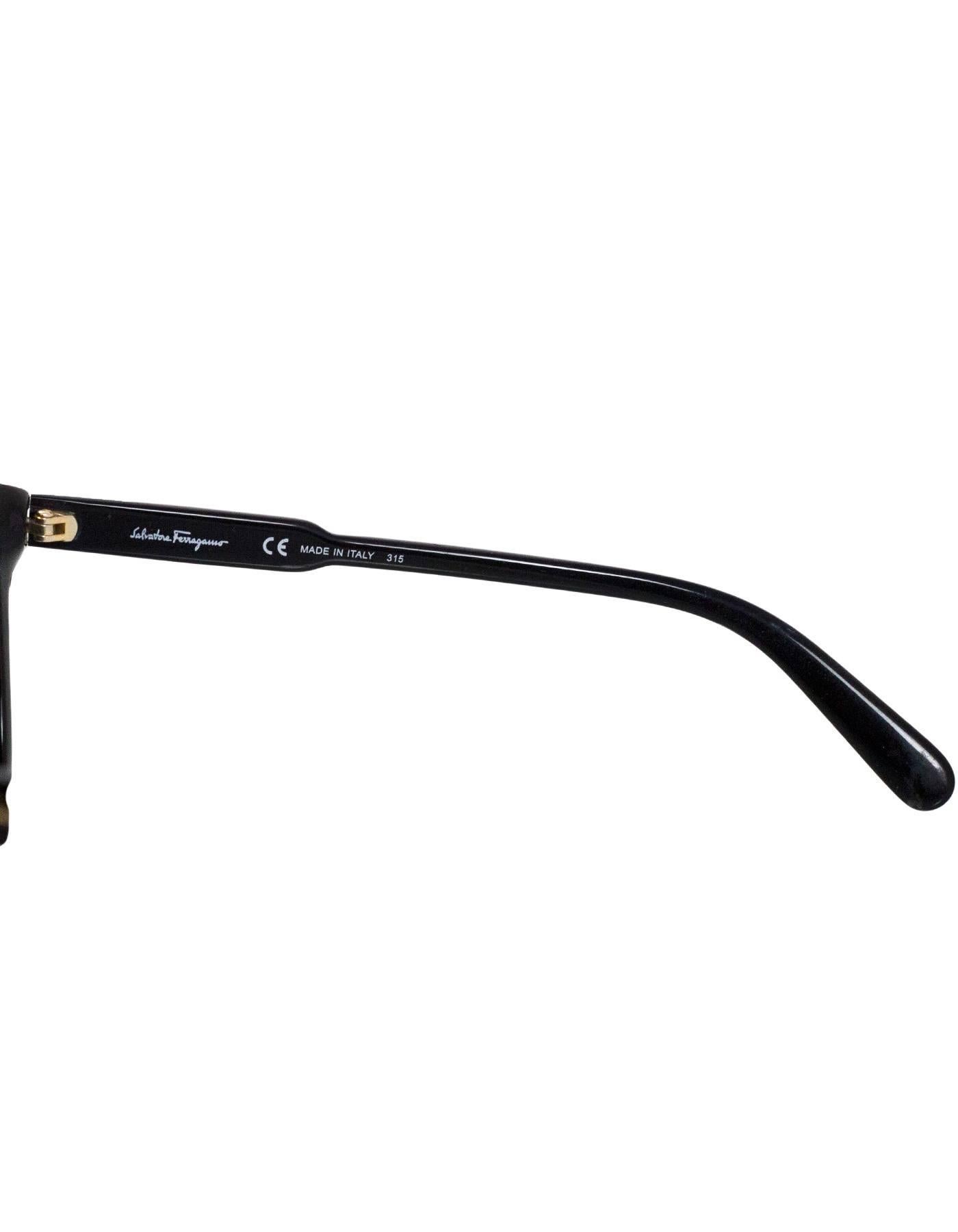 Salvatore Ferragamo Black Resin Sunglasses with Case 1