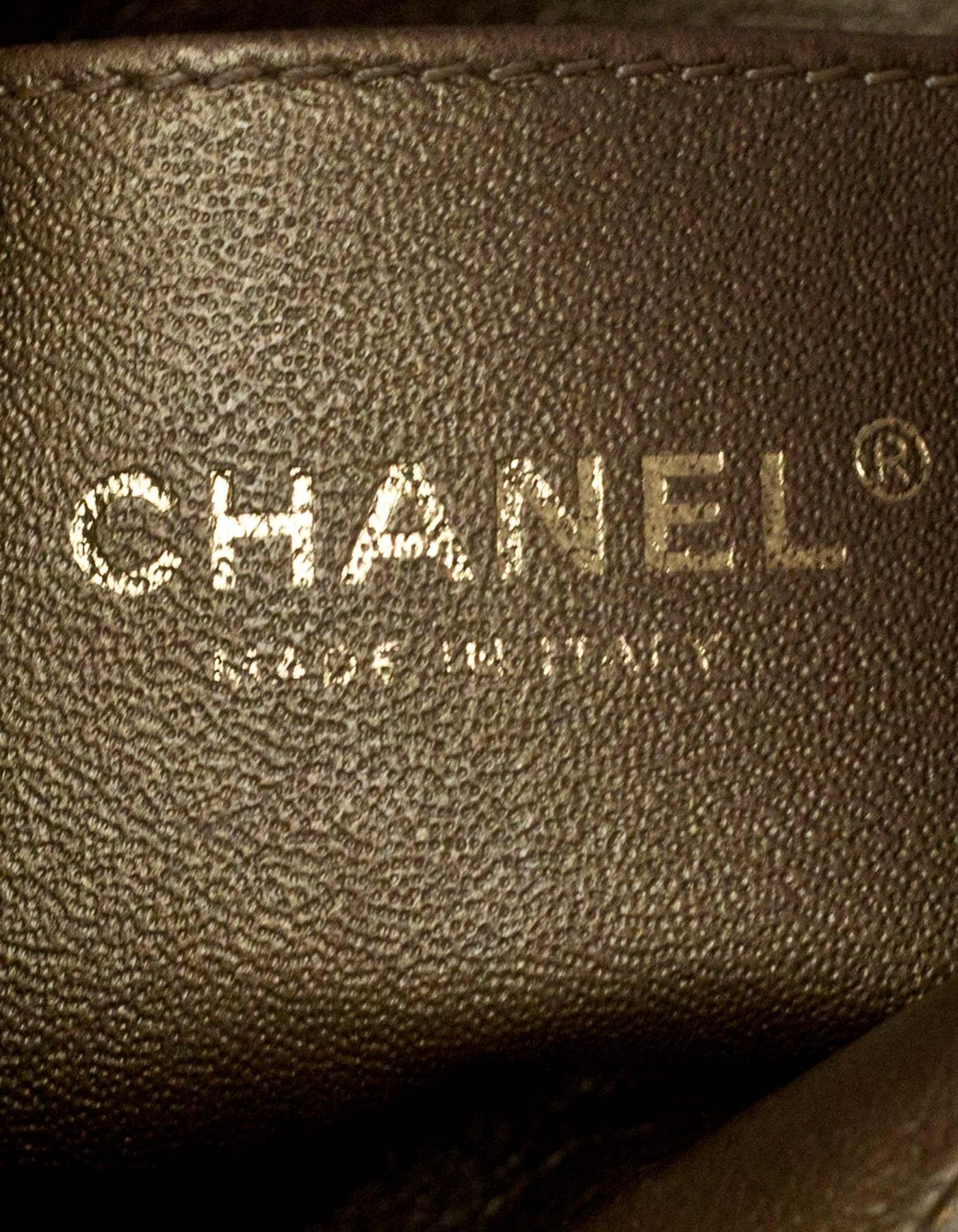 Chanel Gold Leather Camellia Clutch/Crossbody Bag 1