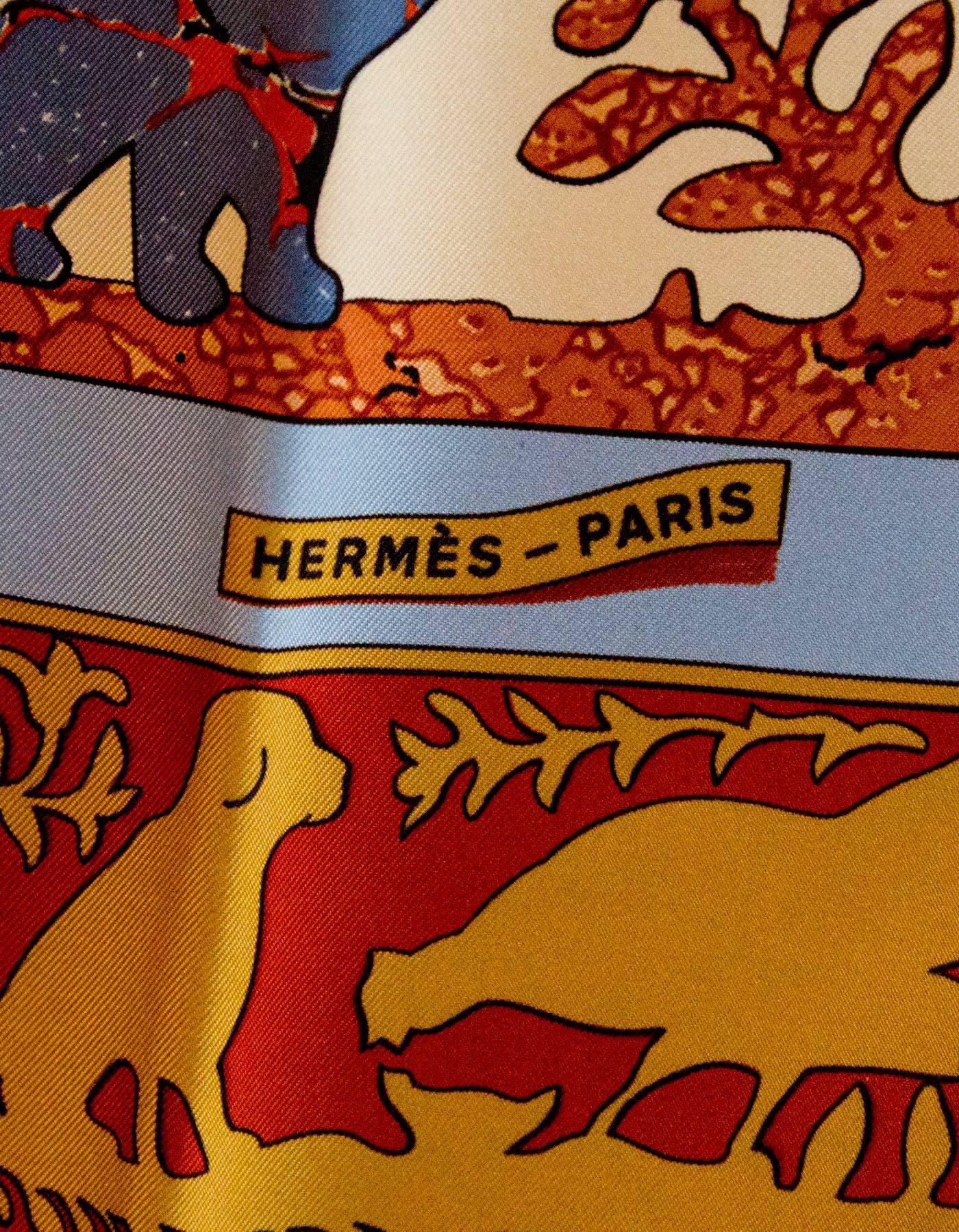 hermes early america silk scarf