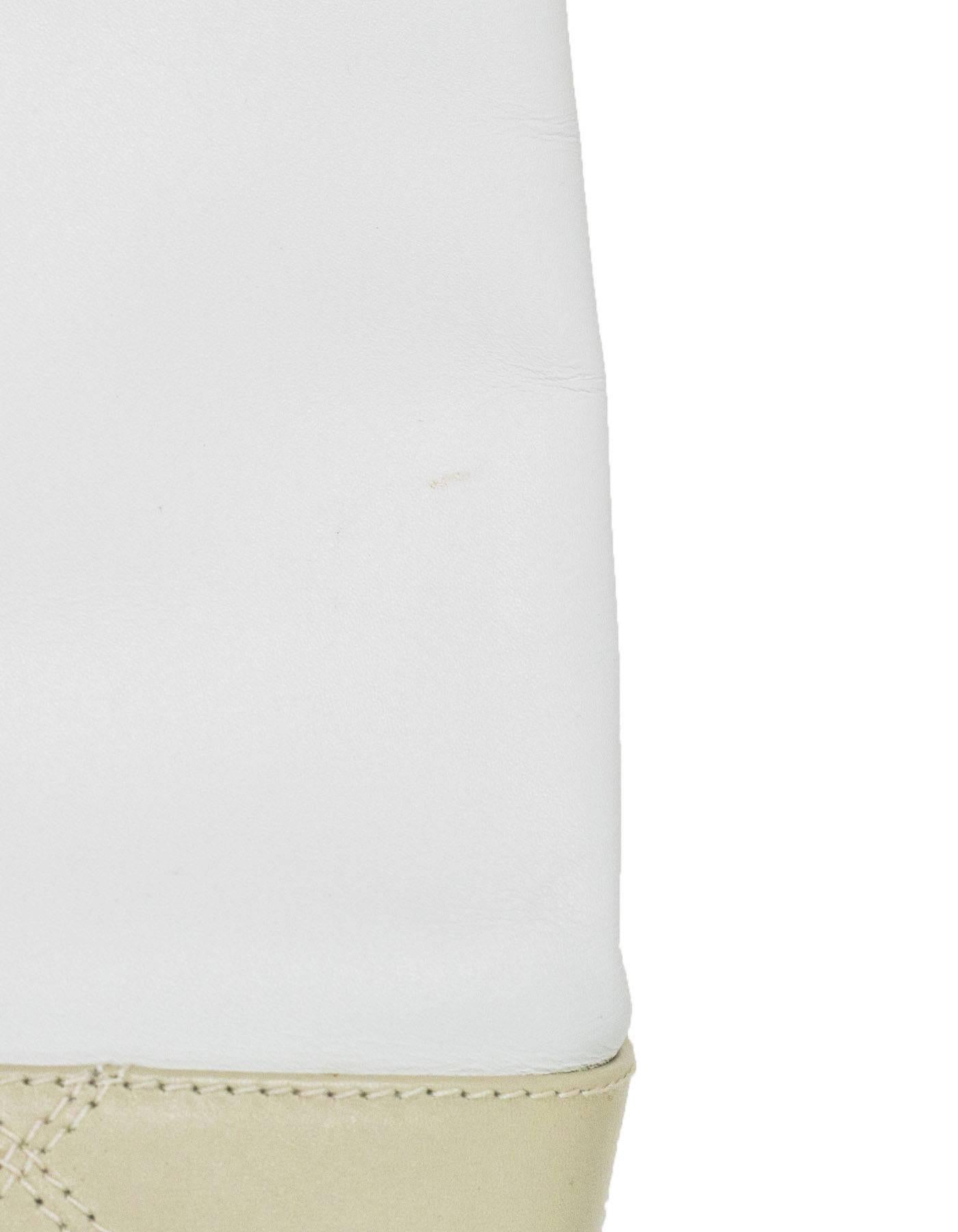 Salvatore Ferragamo White & Beige Leather Crossbody Bag 1