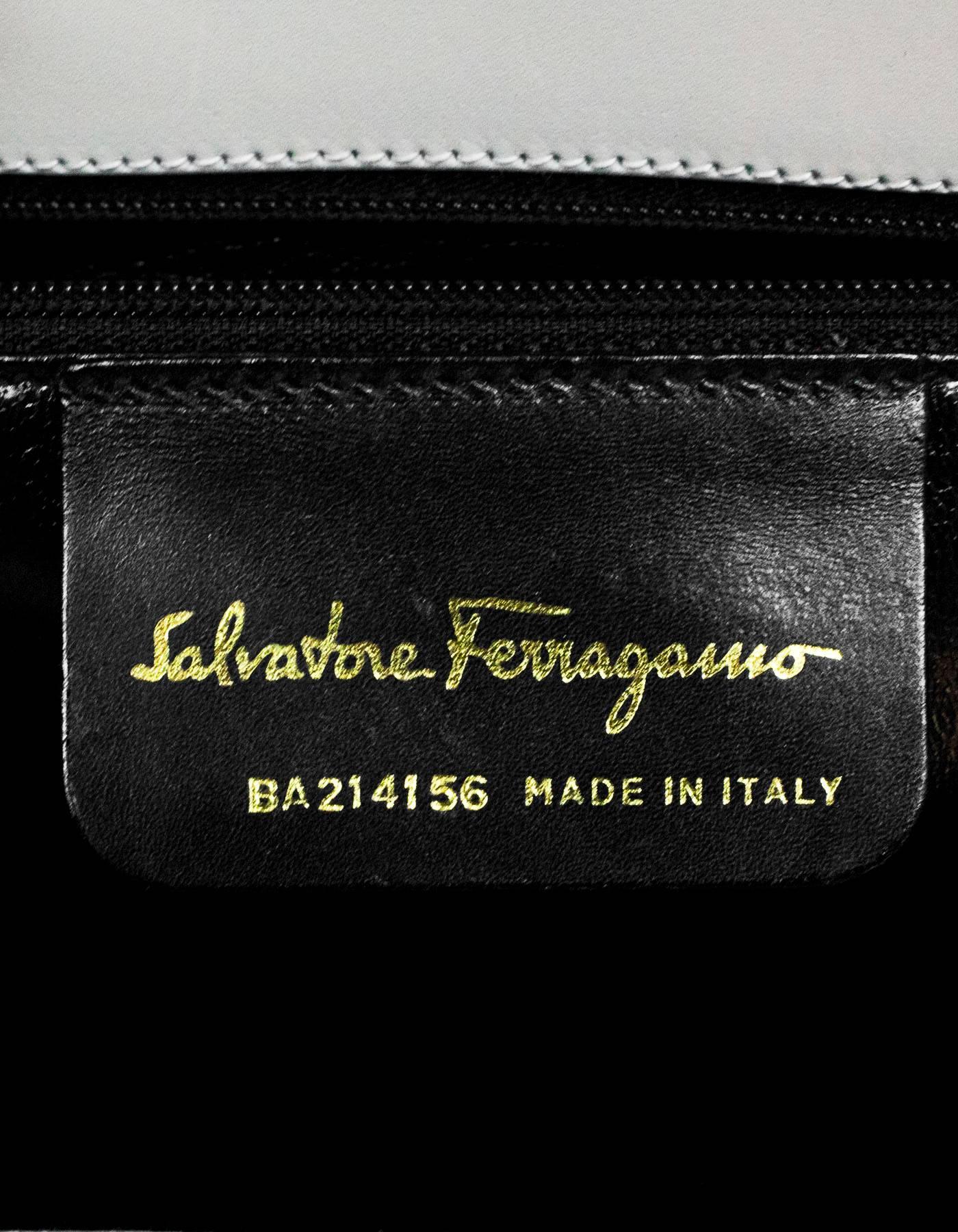 Salvatore Ferragamo White & Beige Leather Crossbody Bag 4