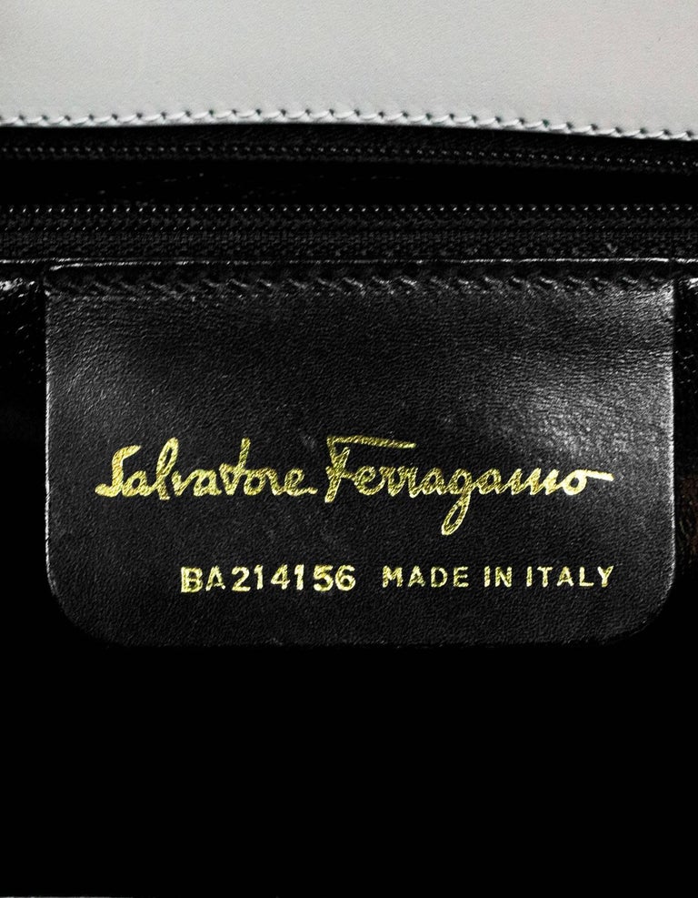 Salvatore Ferragamo White and Beige Leather Crossbody Bag For Sale at ...