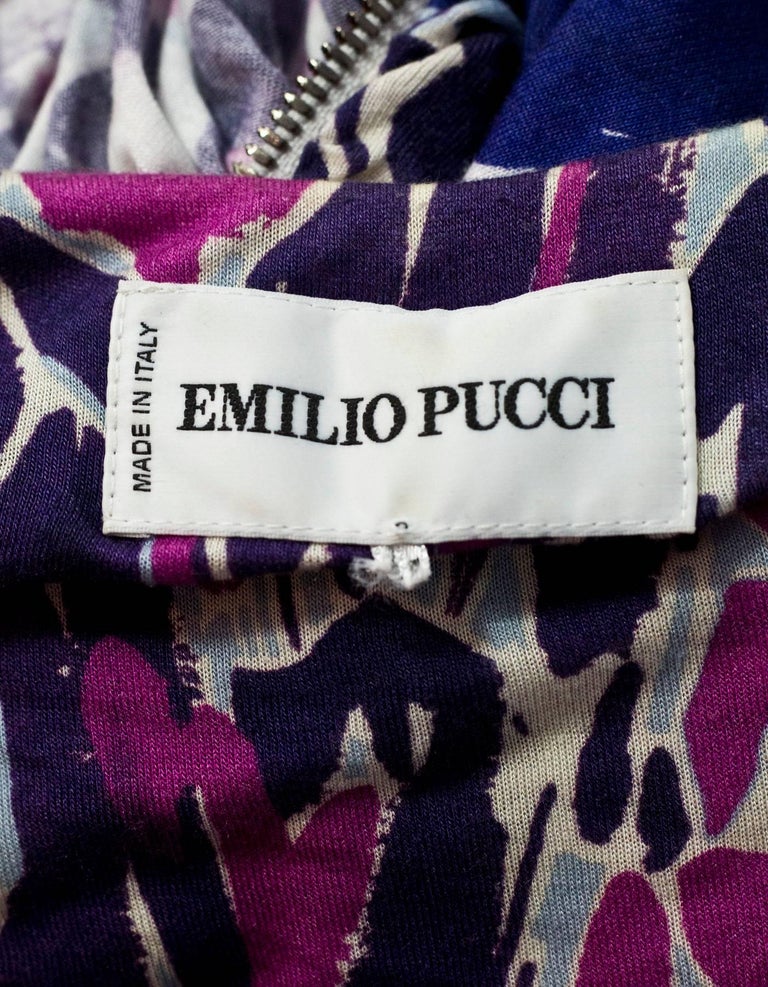 Emilio Pucci Purple and Pink Print Dress Sz 12 For Sale at 1stdibs
