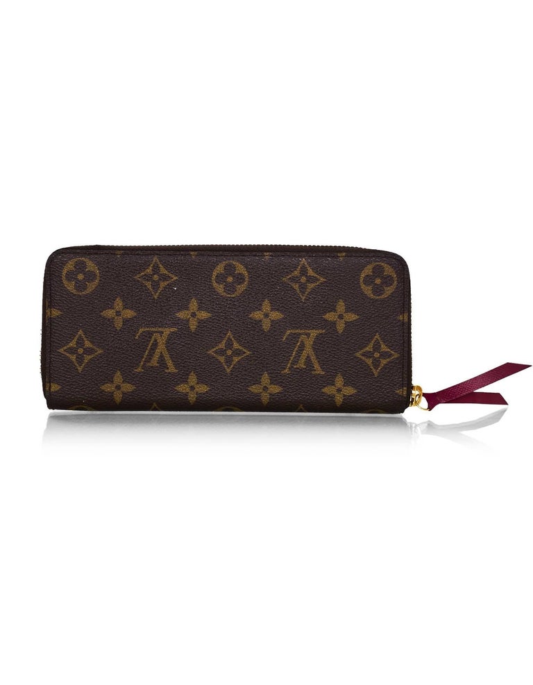 Louis Vuitton Monogram Fuchsia Clemence Zippy Wallet For Sale at 1stdibs