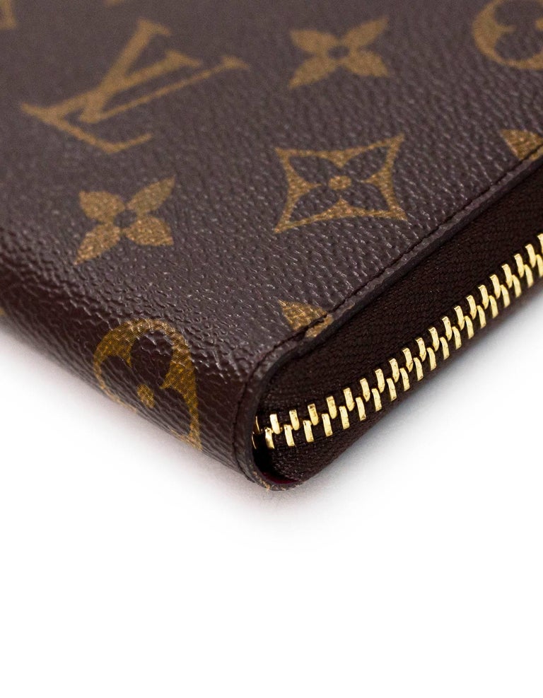 Louis Vuitton Monogram Fuchsia Clemence Zippy Wallet For Sale at 1stdibs