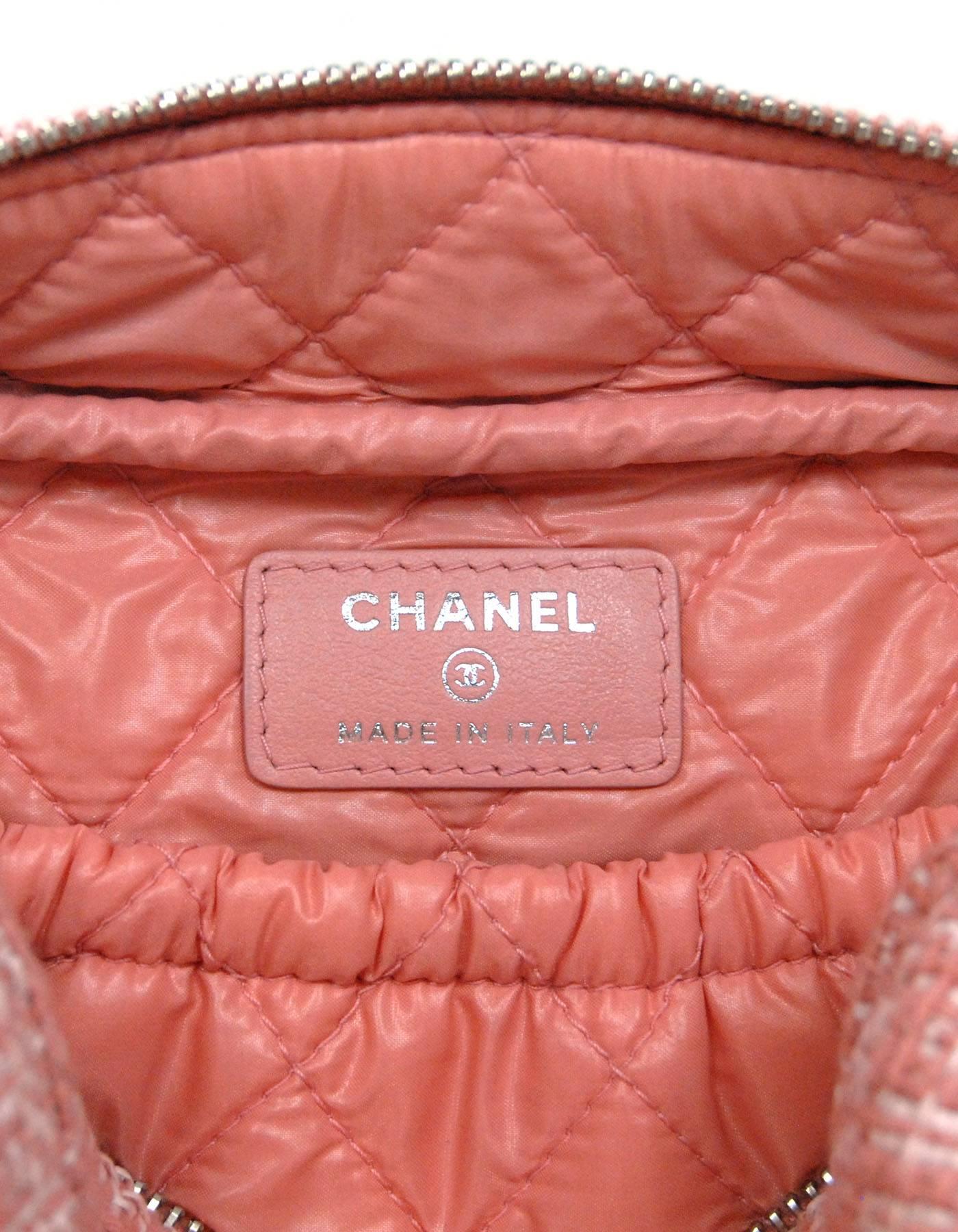 Chanel 2018 Pink Cruise Deauville Zip O-Case Travel Pouch Bag with Tag & Card In Excellent Condition In New York, NY