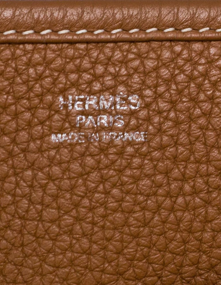Hermes Tan/Gold Clemence Leather Evelyne III GM Messenger Bag For Sale ...