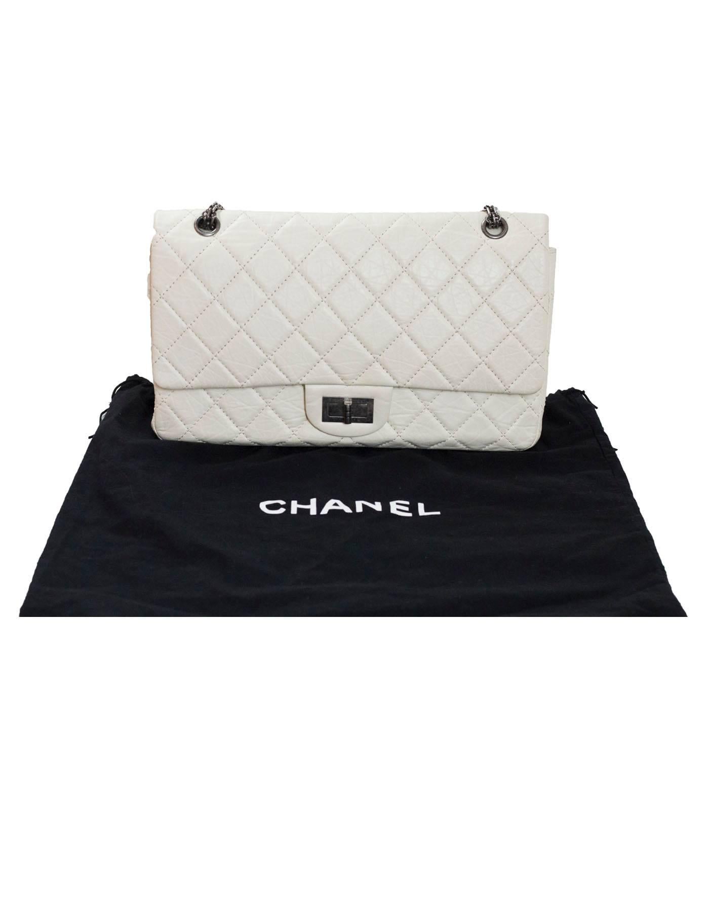Chanel Ivory Quilted Calfskin 2.55 Reissue 227 Jumbo Double Flap Bag 2