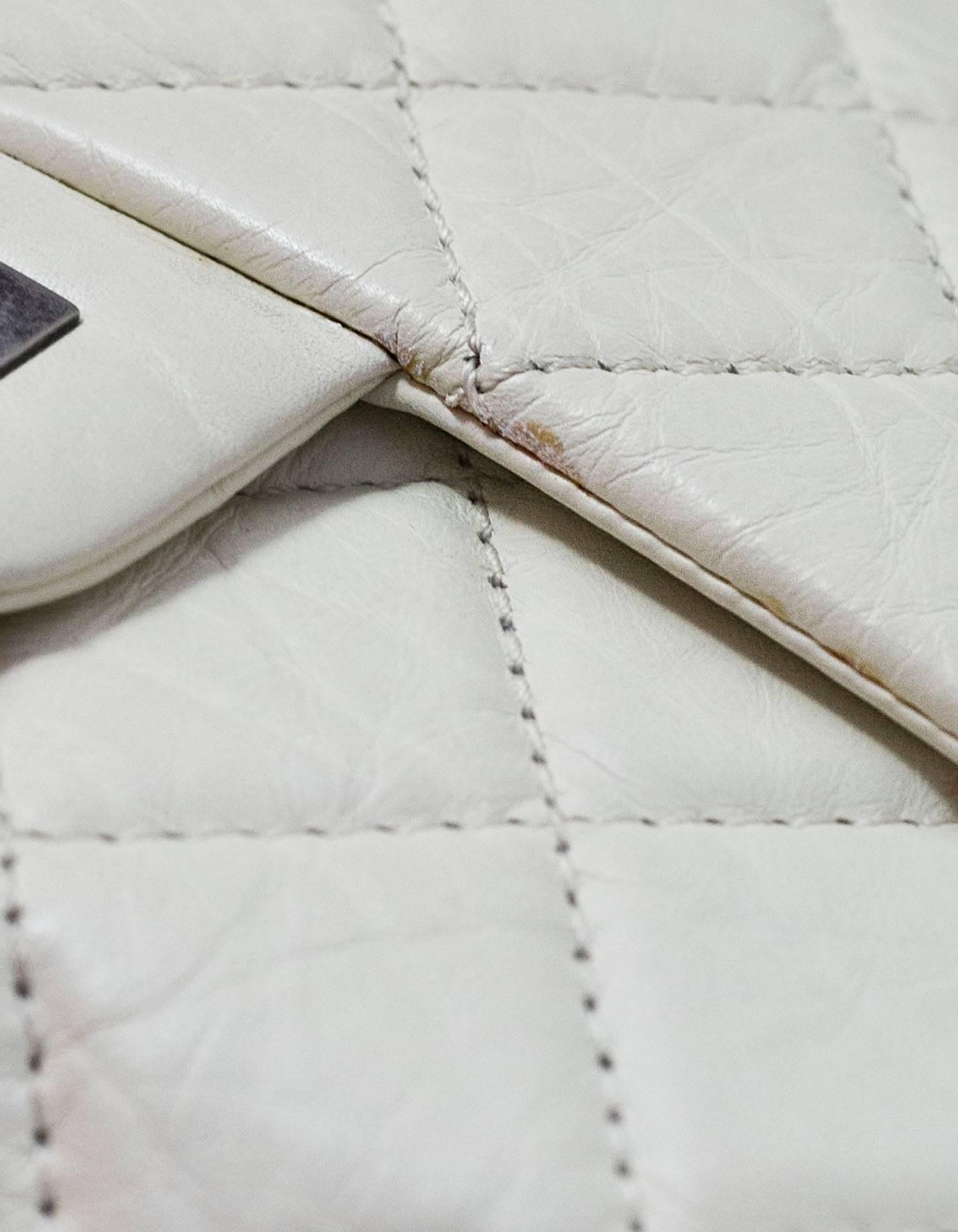 Women's Chanel Ivory Quilted Calfskin 2.55 Reissue 227 Jumbo Double Flap Bag