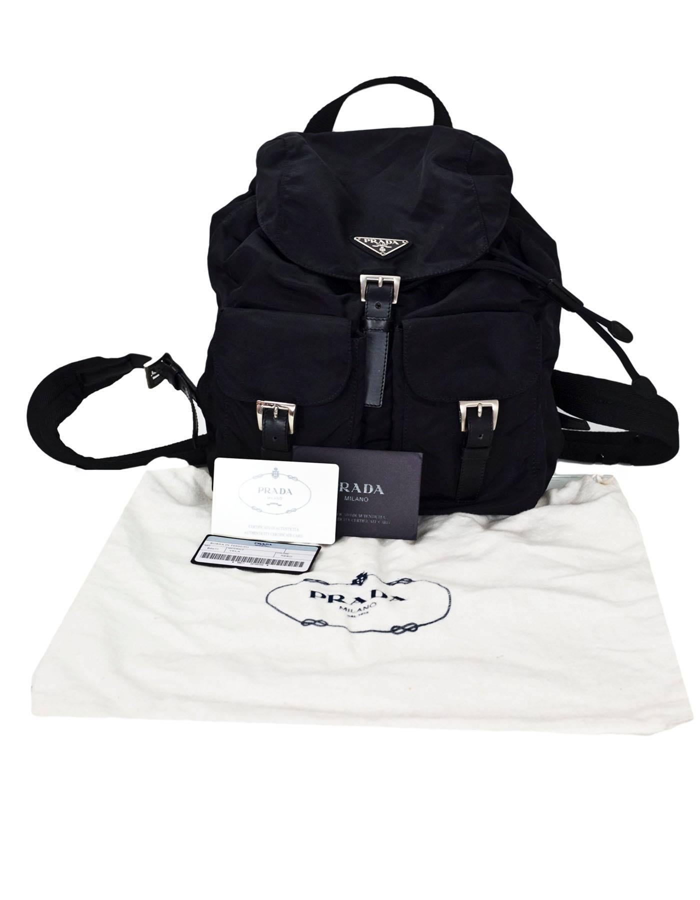 Prada Black Tessuto Backpack Bag with DB 6
