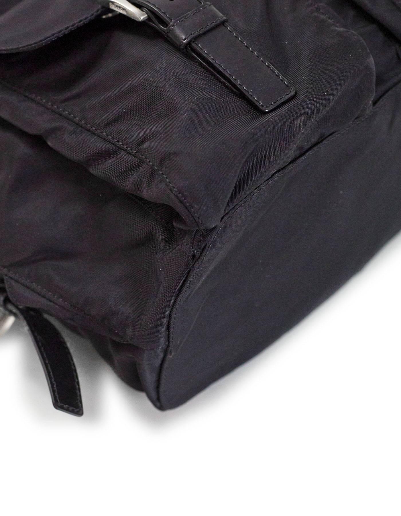 Women's or Men's Prada Black Tessuto Backpack Bag with DB