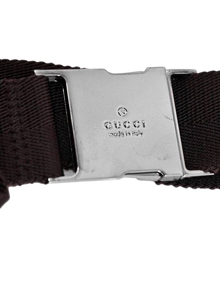 Gucci Brown Monogram Double Waist Pouch Belt Bag For Sale at 1stdibs