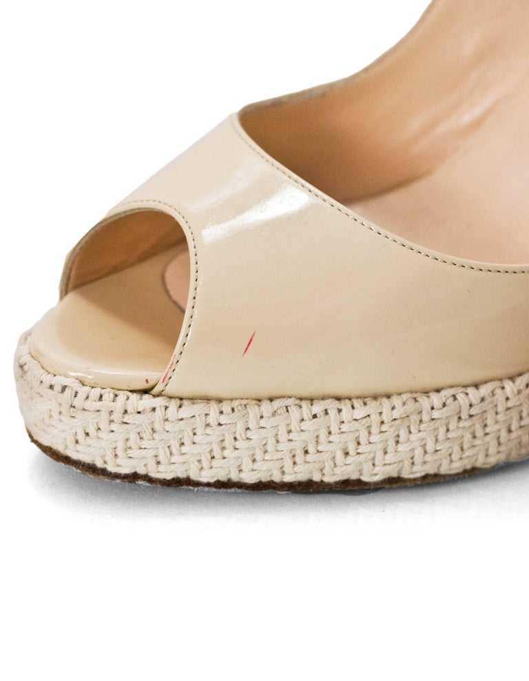 christian louboutin beige peep toe