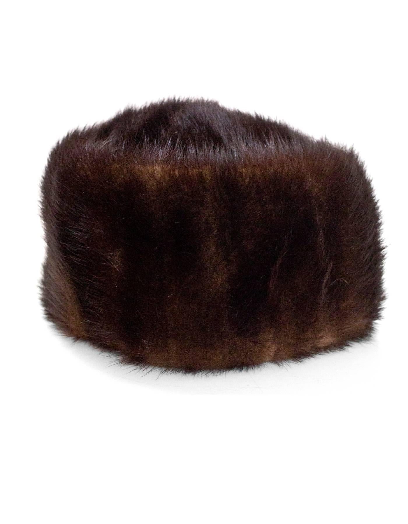 Black Brown Mink Fur Hat