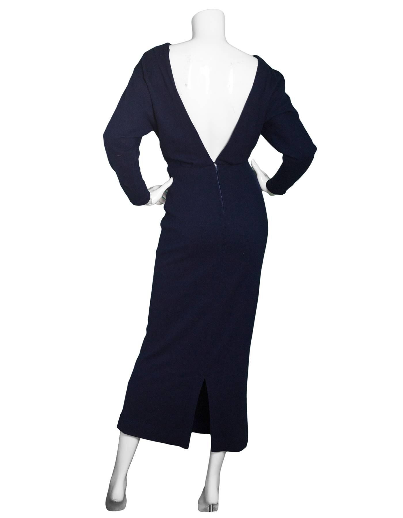 Black Ralph Lauren Navy Cashmere Dolman Sleeve Dress Sz 4