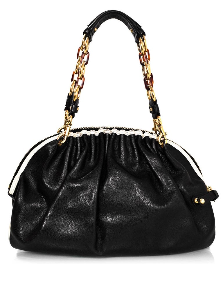 Marc Jacobs Black and White Leather Shoulder Bag For Sale at 1stdibs
