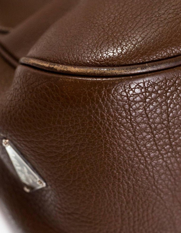 Prada Brown Leather Buckle Bag For Sale at 1stDibs