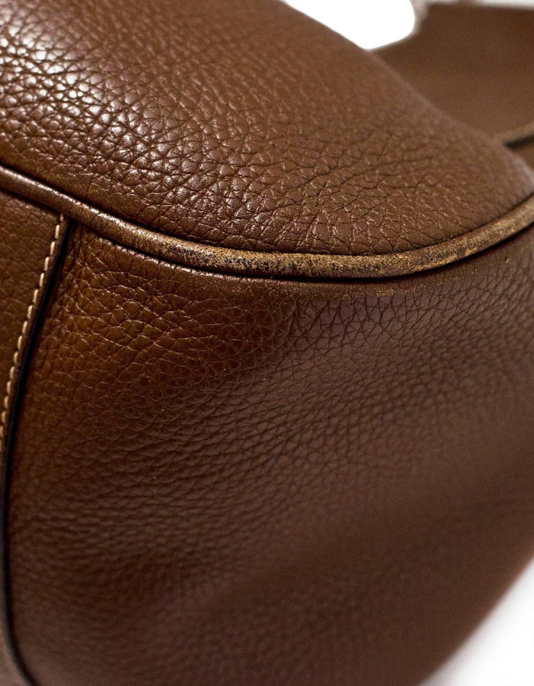 Prada Brown Leather Buckle Bag For Sale at 1stDibs