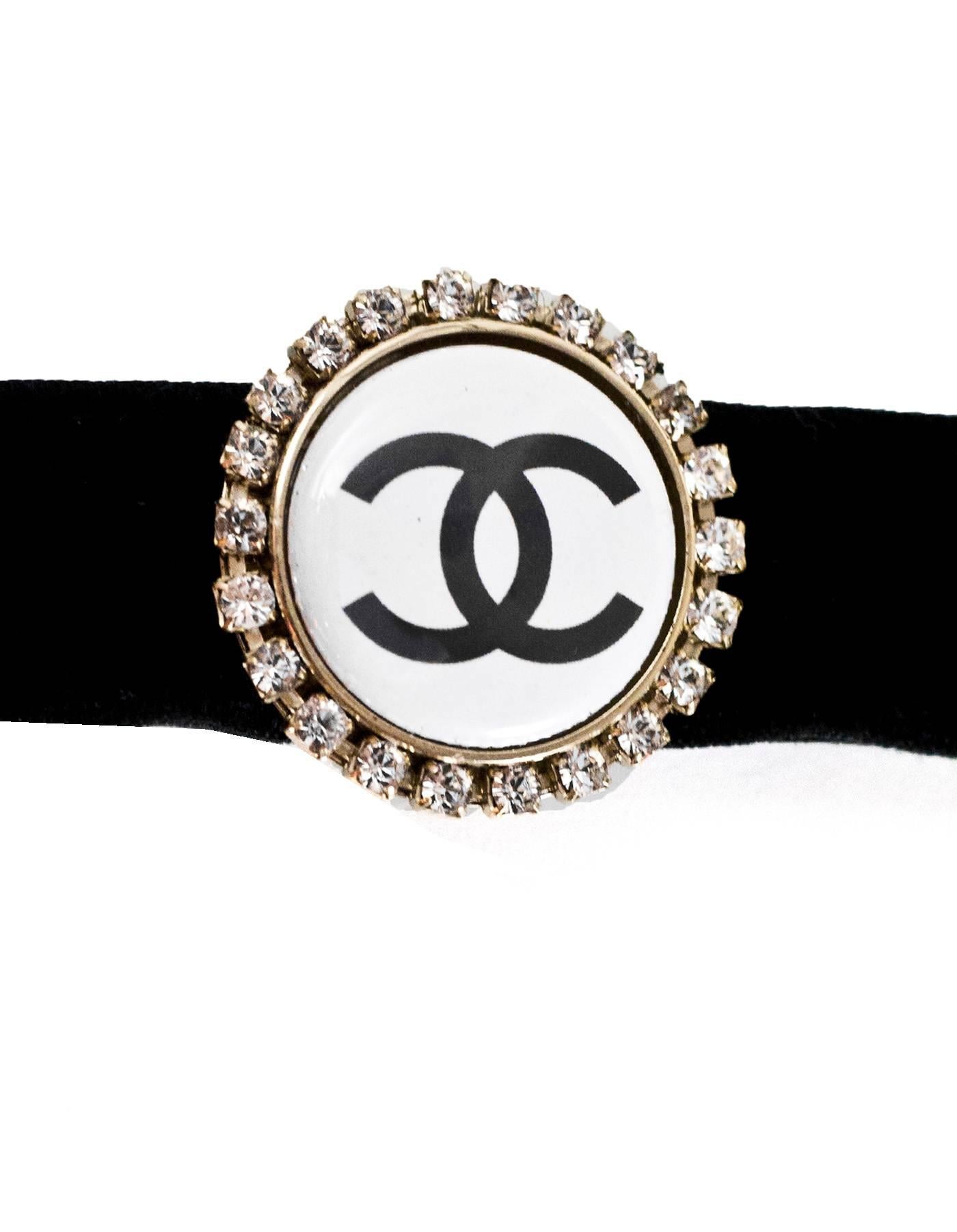 Chanel Black Velvet Belt with Embellished Buttons Sz 70 2