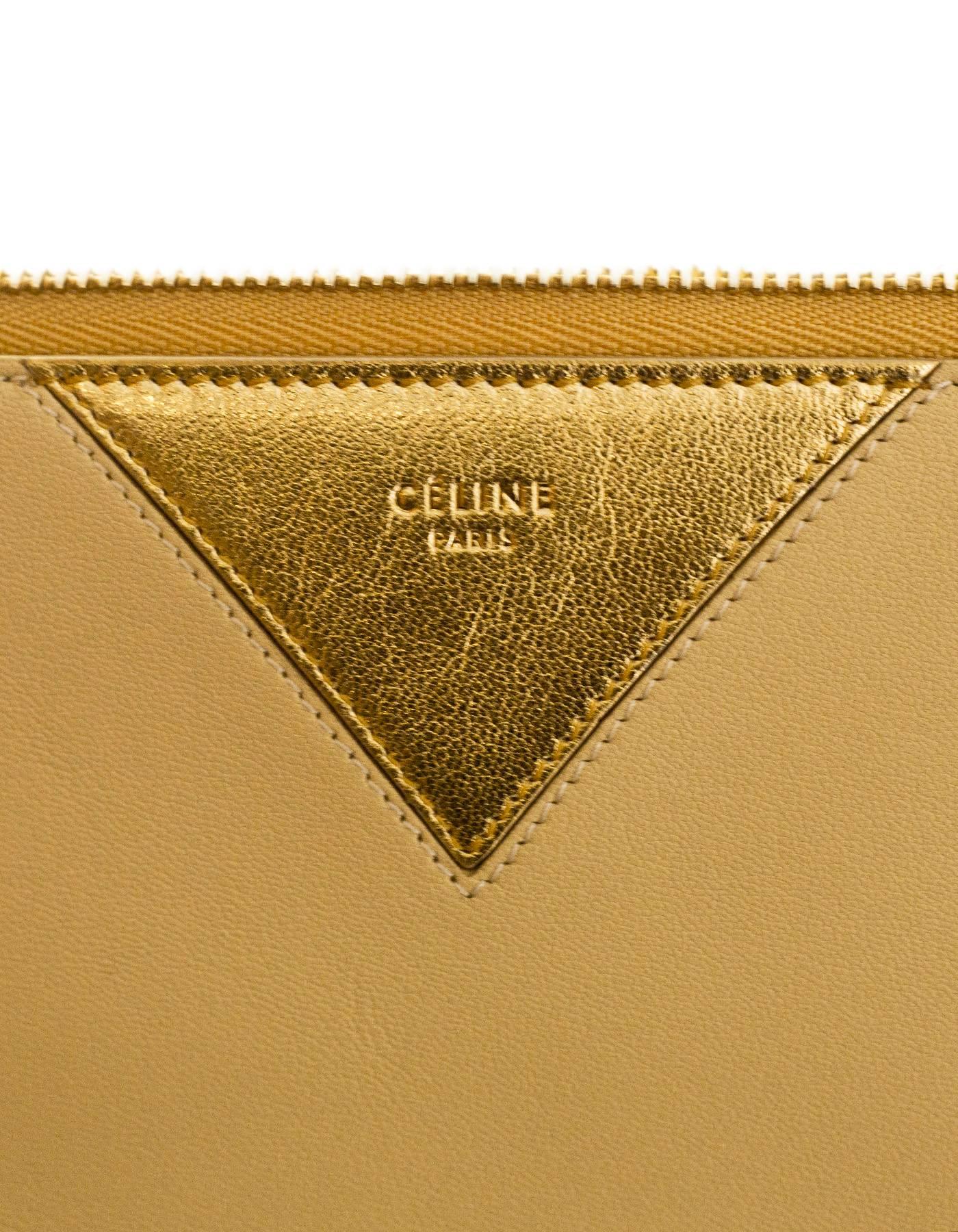 Celine Bi-Colored iPad Zip Pouch Bag with Dust Bag & Tags In Excellent Condition In New York, NY
