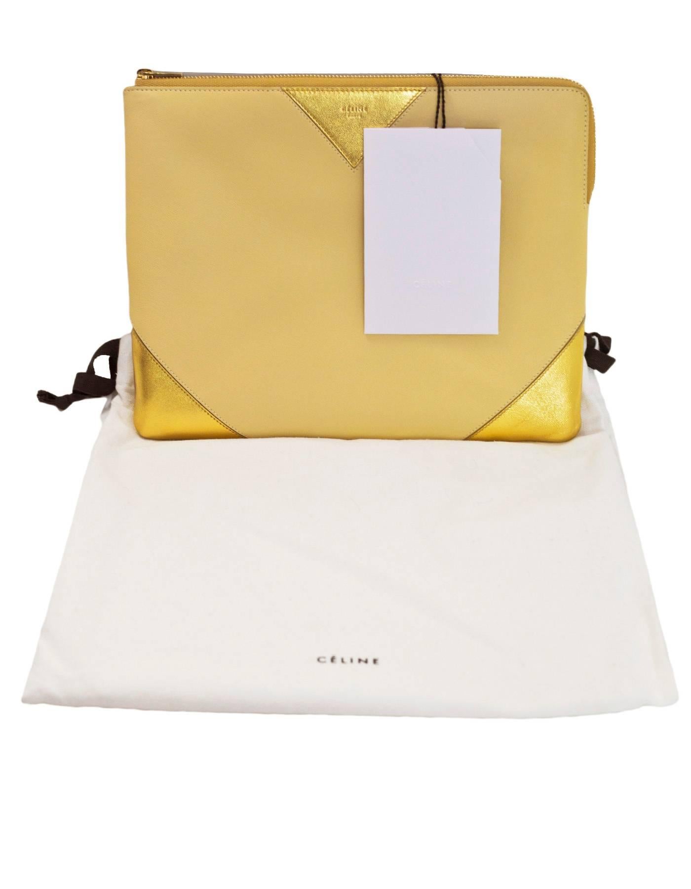 Celine Bi-Colored iPad Zip Pouch Bag with Dust Bag & Tags 3