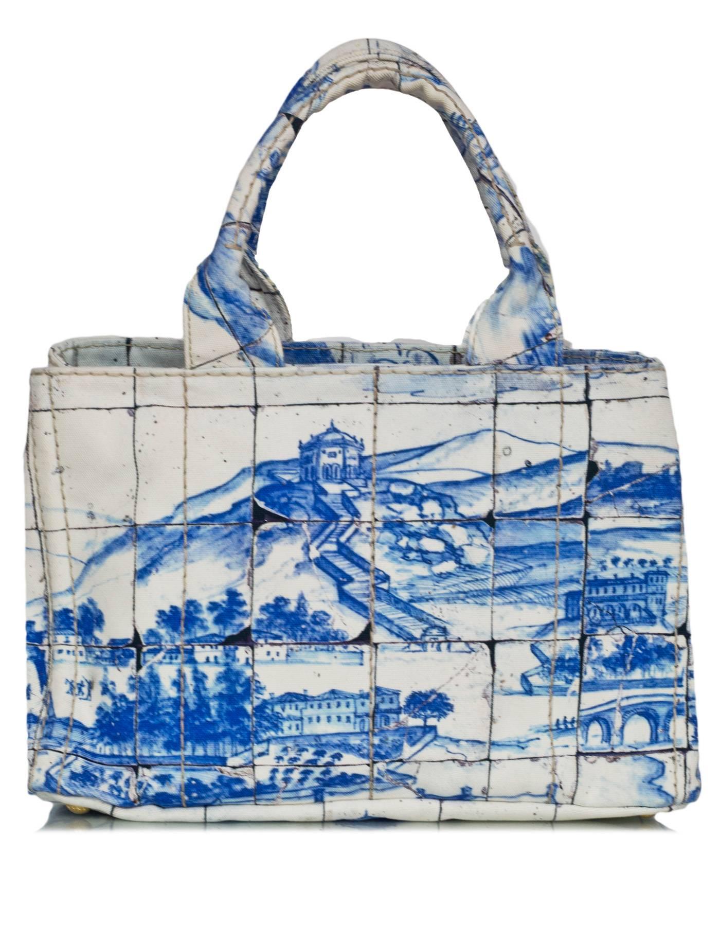 prada blue and white bag