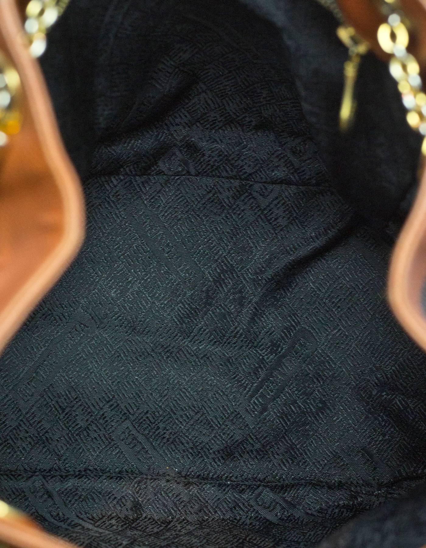 Bottega Veneta Vintage Navy & Tan Embossed Leather Shoulder Bag 4