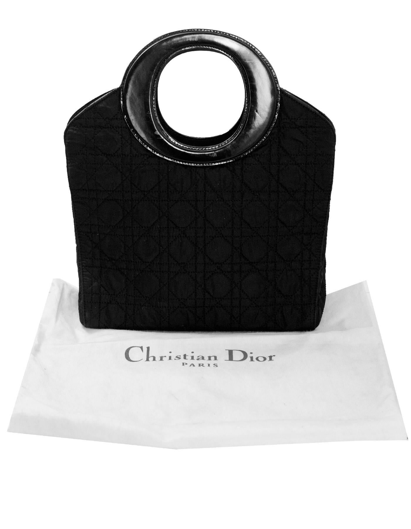 Christian Dior Black Nylon Cannage Quilted Handle Bag with Dust Bag 4