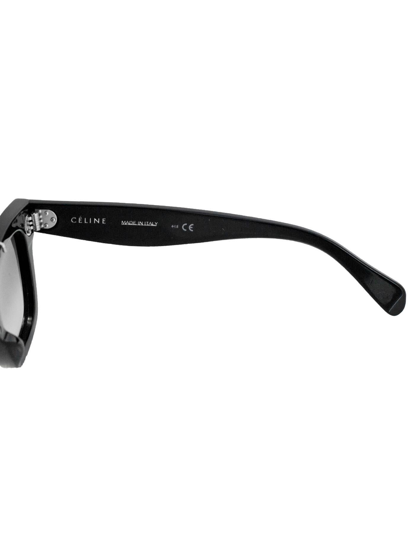 Women's Celine Black Resin Top-Bar Sunglasses with Case rt. $540