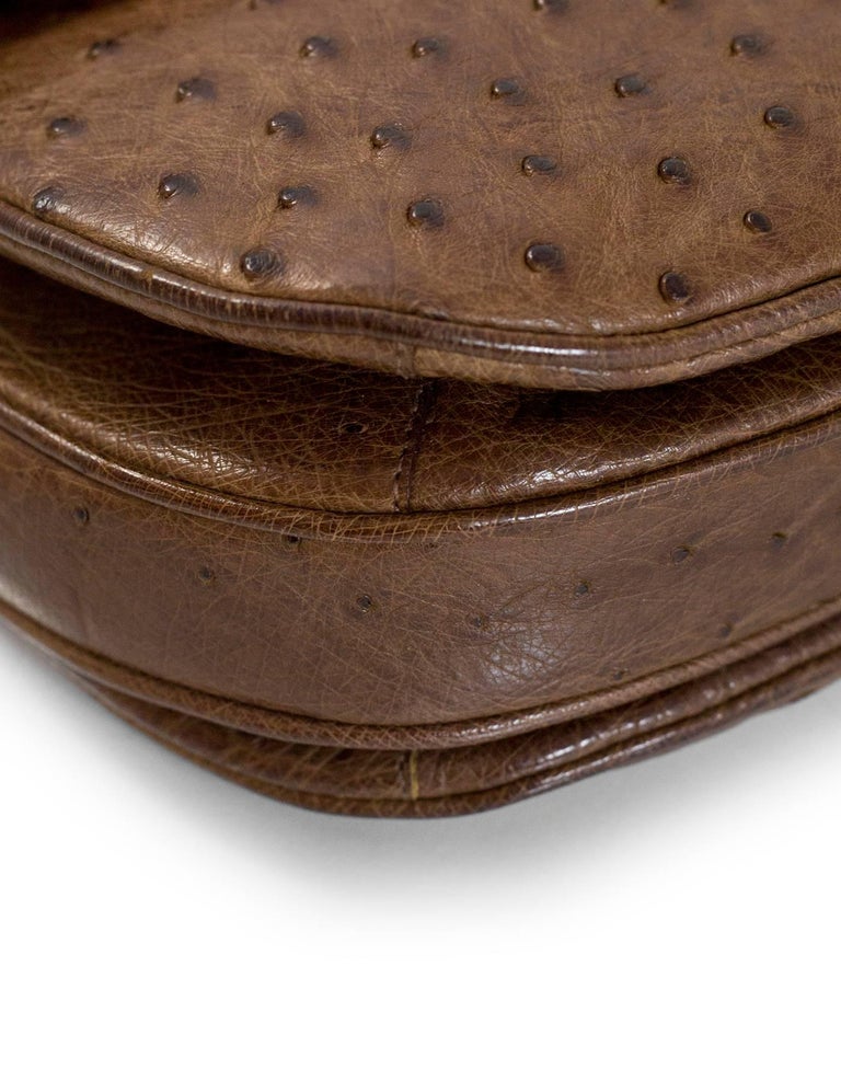 Artbag Brown Vintage Ostrich Crossbody Bag For Sale at 1stDibs
