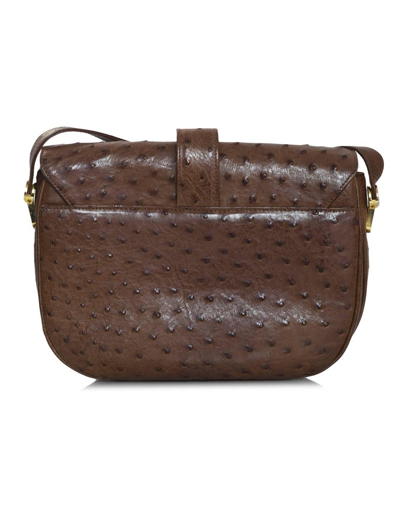 Artbag Brown Vintage Ostrich Crossbody Bag For Sale at 1stDibs
