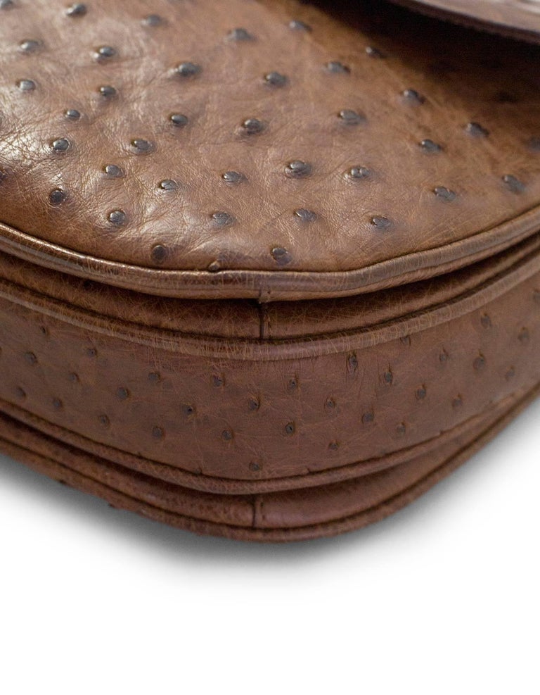 Artbag Brown Vintage Ostrich Crossbody Bag For Sale at 1stDibs
