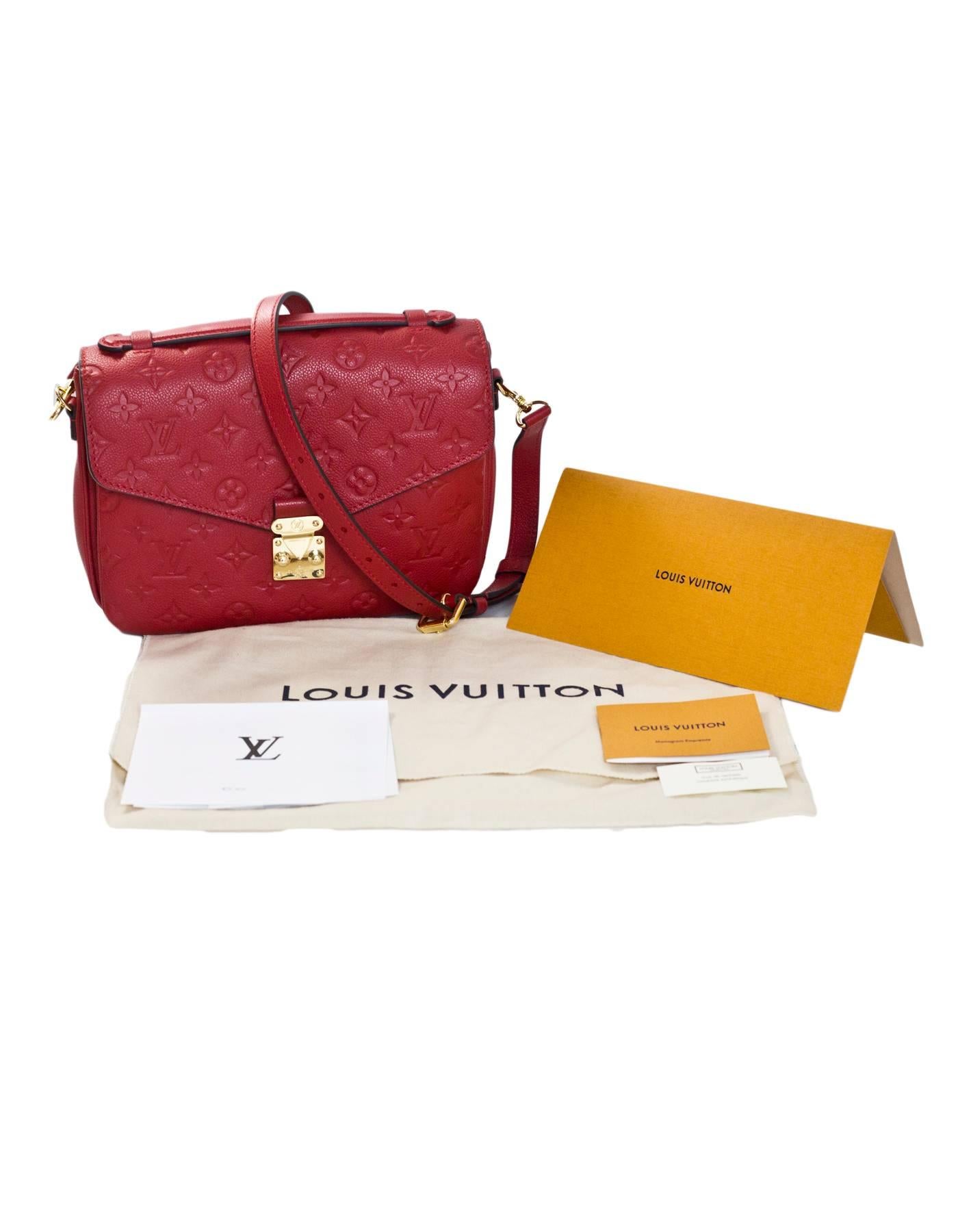 Louis Vuitton 2017 Cerise Red Empreinte Metis Pochette Crossbody Bag w. Dust Bag 5