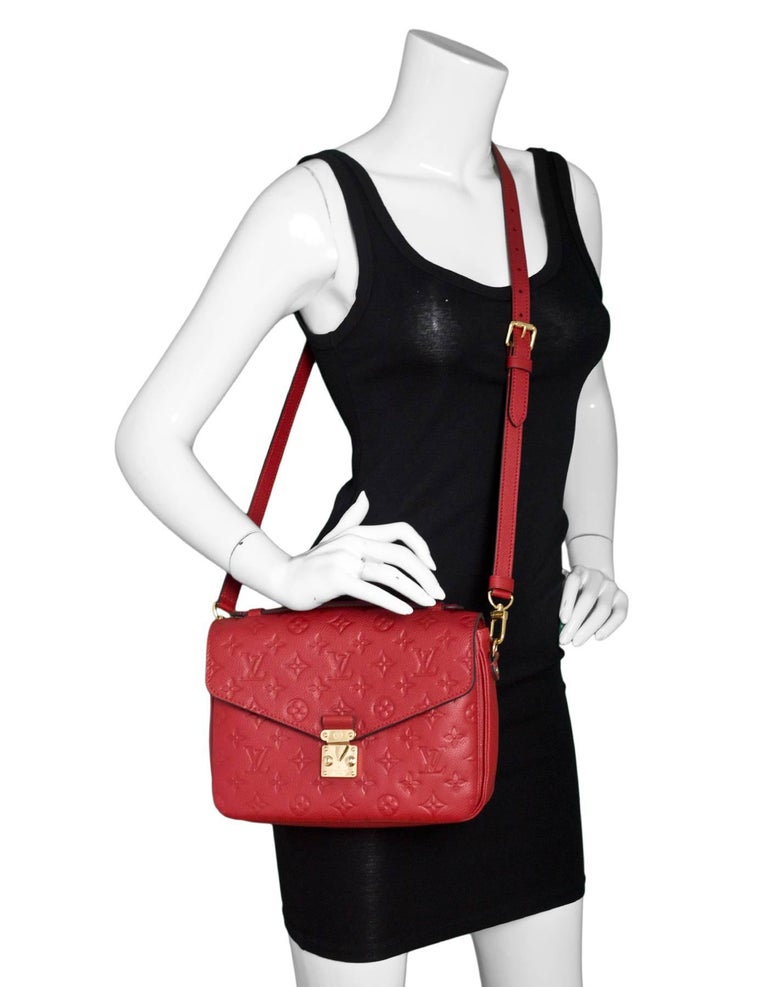 Louis Vuitton 2017 Cerise Red Empreinte Metis Pochette Crossbody Bag w. Dust Bag For Sale at 1stdibs
