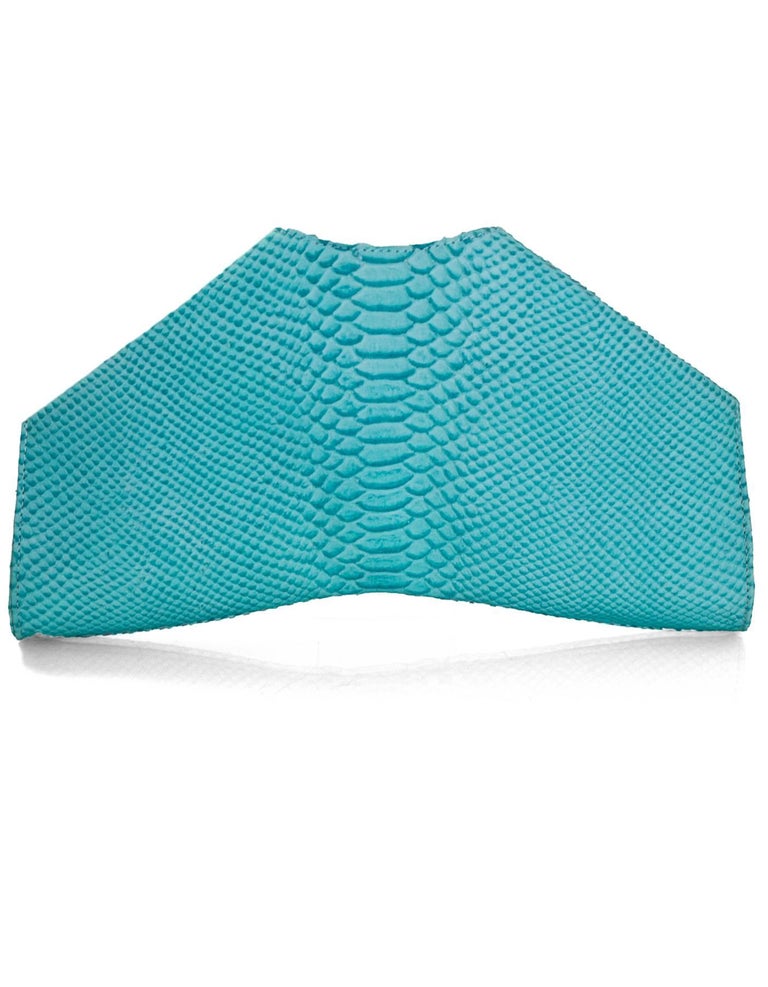 Emily Cho Turquoise Embossed Snakeskin Folded Clutch Bag Rt 525 Women S Emily Cho Turquoise Embossed Snakeskin Folded Clutch Bag Rt 525 For