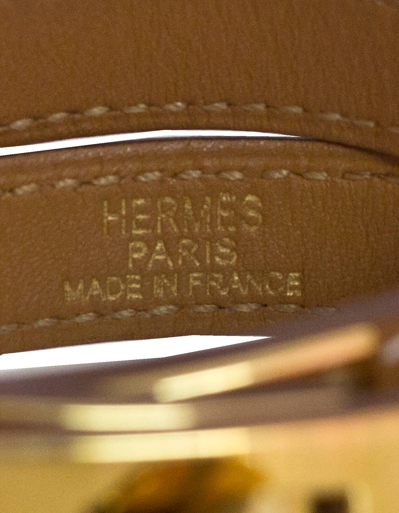 Hermes Tan Leather Kelly Double Tour Bracelet with Box 2
